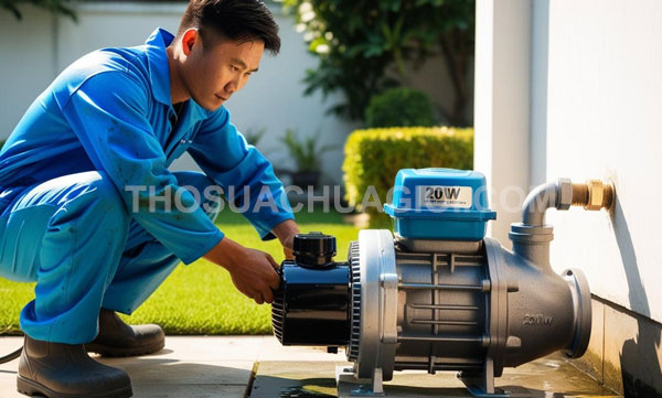Thợ sửa máy bơm nước xã Hóc Môn