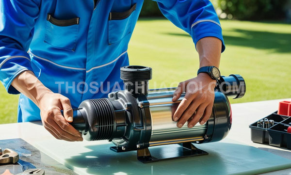 Thợ sửa máy bơm nước tại xã Thái Mỹ