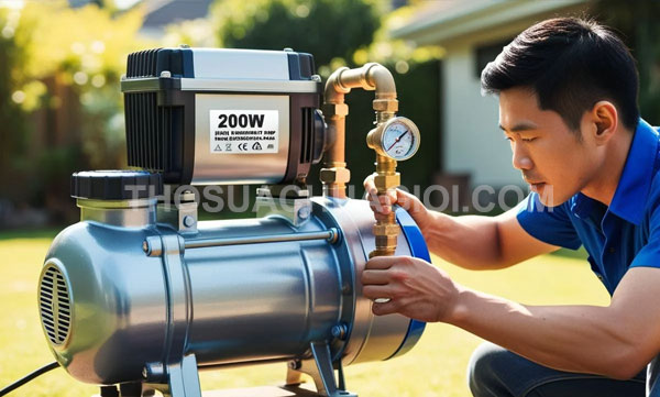 Thợ sửa máy bơm nước xã Bình Mỹ