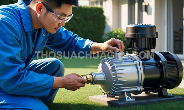 Thợ sửa máy bơm nước xã Củ Chi