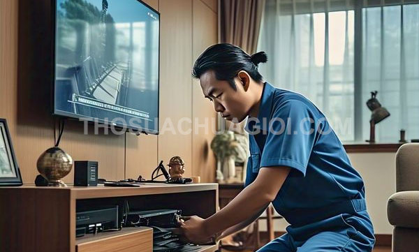Thợ sửa tivi tại nhà xã Bình Mỹ