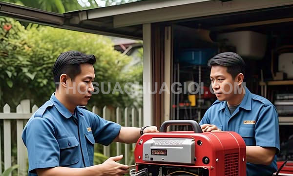 Thợ sửa máy phát điện phường Phước Long