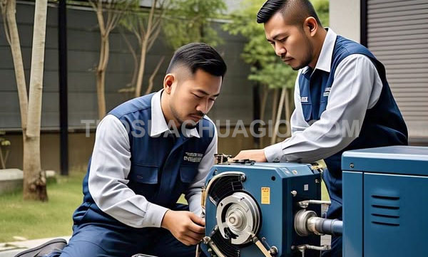 Thợ sửa máy phát điện phường Tân Hưng