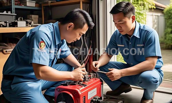 Thợ sửa máy phát điện phường Tân Mỹ
