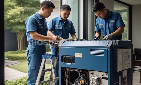 Thợ sửa máy phát điện tại xã Đông Thạnh