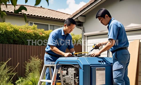 Thợ sửa máy phát điện tại xã Nhuận Đức