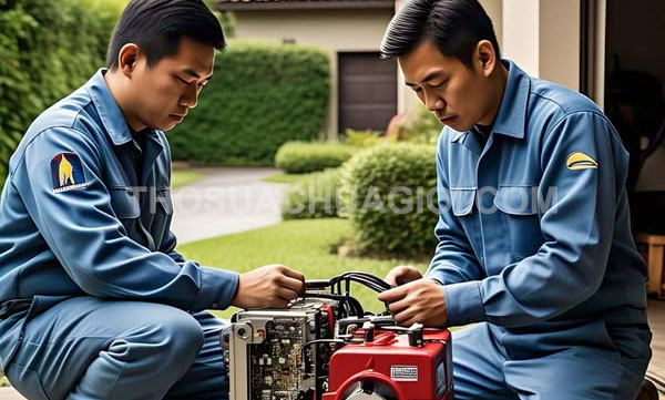 Thợ sửa máy phát điện xã Bình Hưng