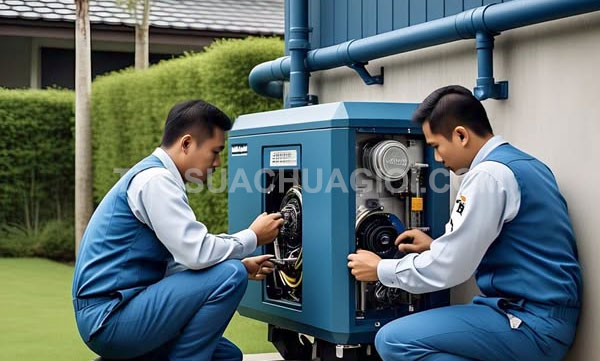 Thợ sửa máy phát điện xã Thái Mỹ