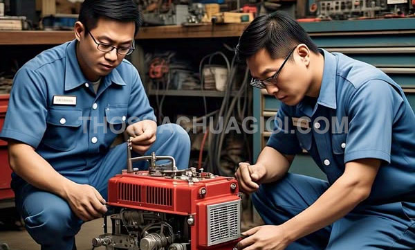 Thợ sửa máy phát điện xã Vĩnh Lộc