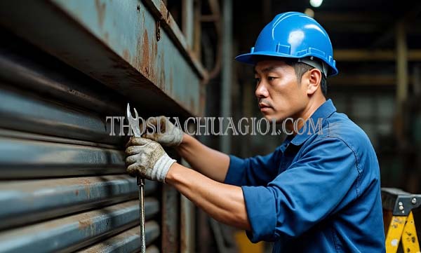 sửa cửa cuốn bị lệch ray