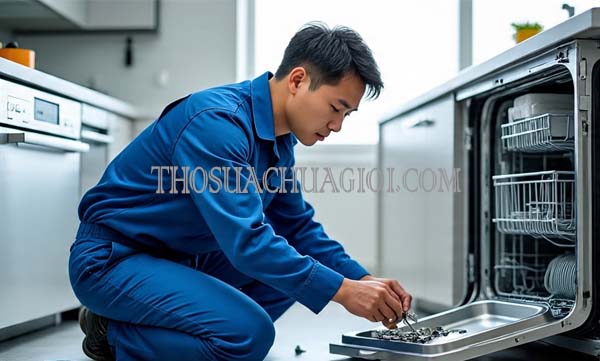 Thợ sửa máy rửa chén tại Vinhomes Central Park chất lượng 25 phút có