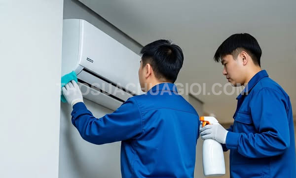 Thợ vệ sinh máy lạnh phường Tân Thới Hiệp mới giá rẻ 15 phút đến nơi