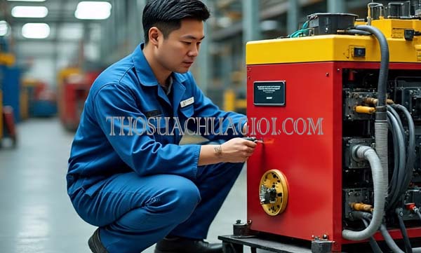 thợ sửa máy phát điện xã nhị bình