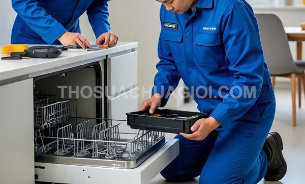 Thợ sửa máy rửa chén phường An Hội Tây