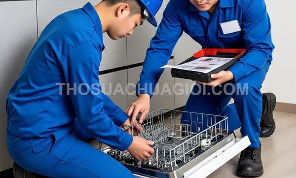 Thợ sửa máy rửa chén phường Diên Hồng