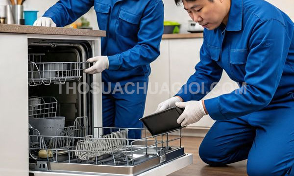Thợ sửa máy rửa chén phường Tân Định