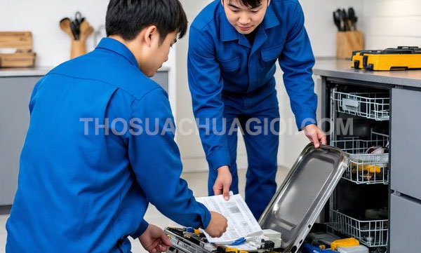 thợ sửa máy rửa chén phường Xóm Chiếu