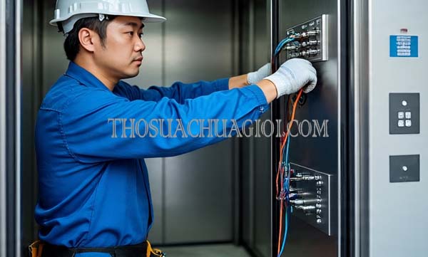 thợ sửa thang máy xã qui đức
