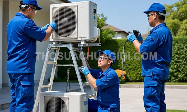 thợ tháo lắp máy lạnh xã Hưng Long