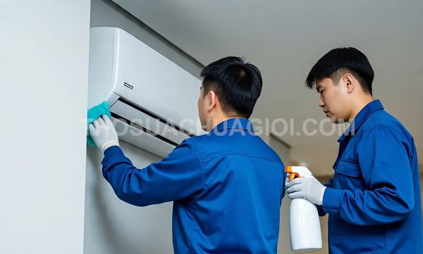 Thợ vệ sinh máy lạnh tại phường Đông Hưng Thuận