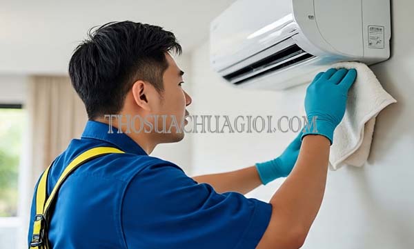 Thợ vệ sinh máy lạnh phường Bình An cũ giá rẻ 20 phút có mặt