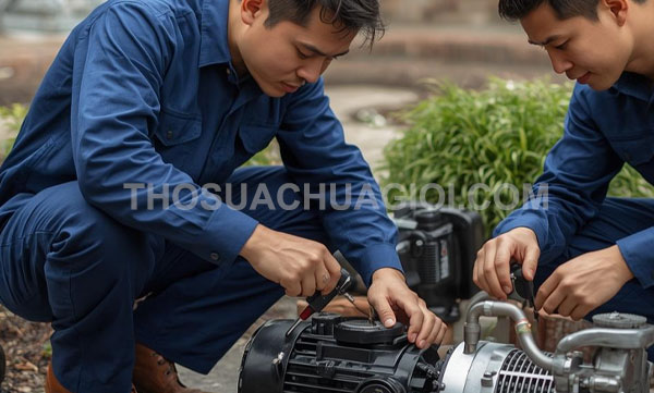 Thợ sửa máy bơm nước phường Vĩnh Hội mới gọi 10 phút có mặt