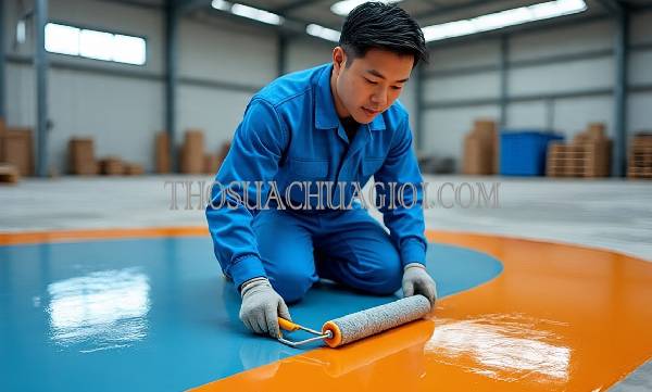 thi công sơn epoxy tại điện bàn
