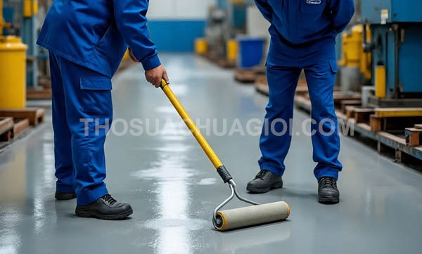thi công sơn Epoxy tại KCN Việt Nam - Singapore