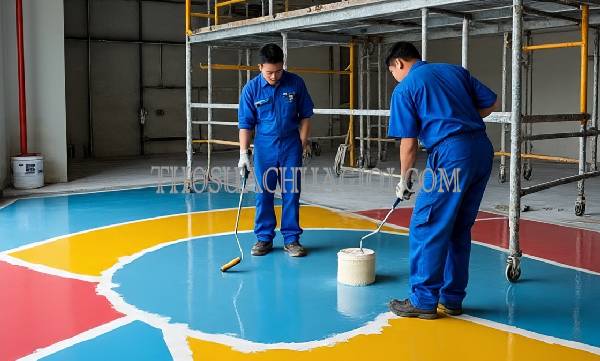 thi công sơn epoxy tại vị thanh