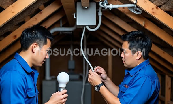 Thợ sửa điện phường Tân Mỹ