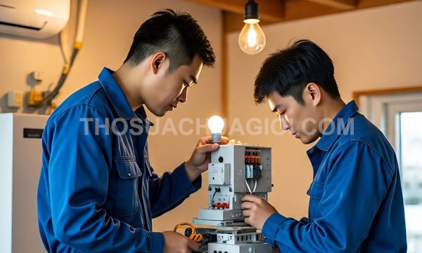 Thợ sửa điện phường Tân Sơn