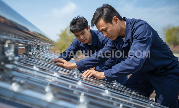 Thợ sửa máy nước nóng năng lượng mặt trời tại xã Nhuận Đức