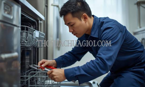 thợ sửa máy rửa chén tại châu đức