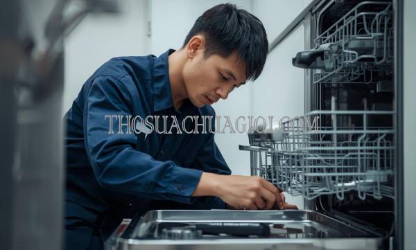 thợ sửa máy rửa chén tại đất đỏ