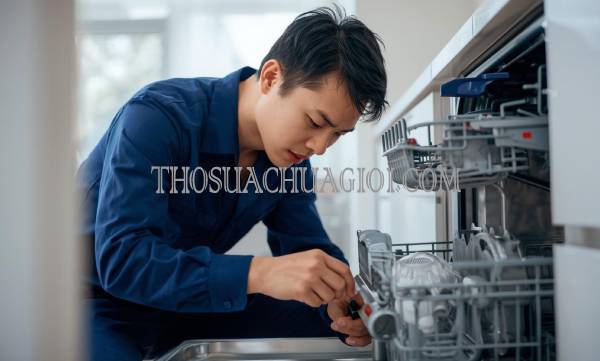 thợ sửa máy rửa chén tại long thành