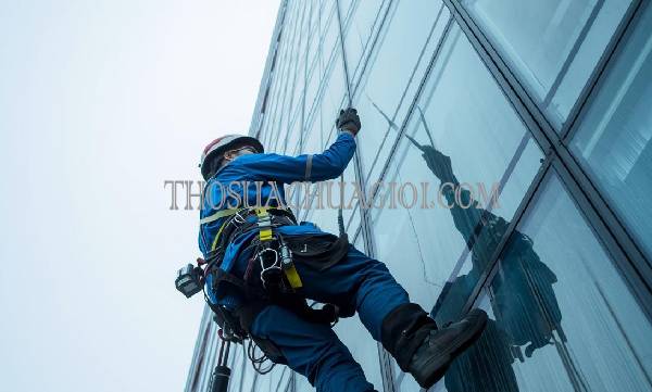 Thợ vệ sinh kính tòa nhà phường Linh Tây cũ chất lượng 25 phút có