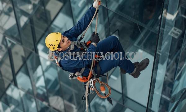 thợ vệ sinh kính tòa nhà phường hòa thạnh