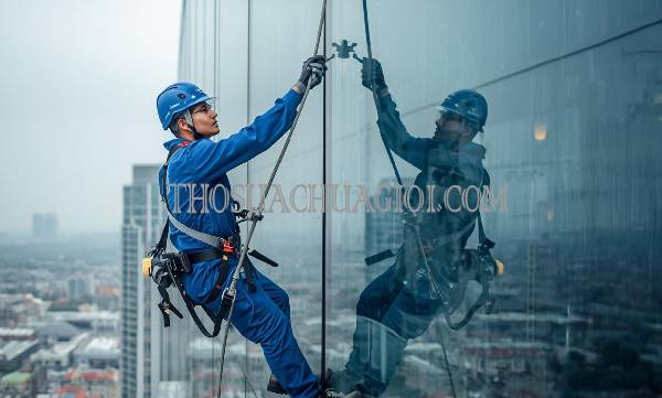 Thợ vệ sinh kính tòa nhà phường Linh Trung cũ giá rẻ 20 phút có mặt