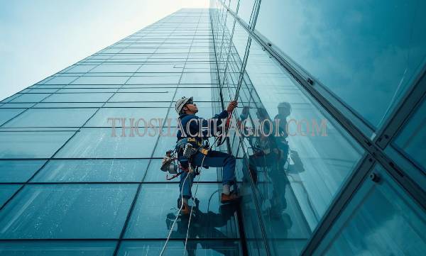 thợ vệ sinh kính tòa nhà phường linh trung