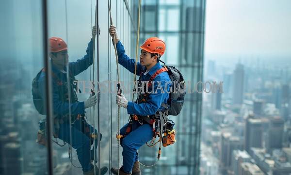 Thợ vệ sinh kính tòa nhà phường Phú Hữu cũ giá rẻ 20 phút có mặt