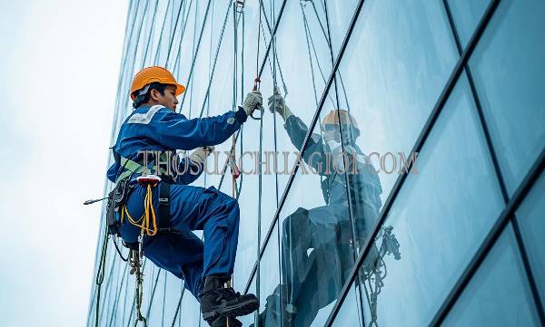 Thợ vệ sinh kính tòa nhà phường Sơn Kỳ cũ chất lượng 25 phút có