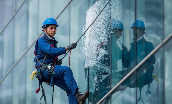 Thợ vệ sinh kính tòa nhà phường Tam Phú cũ liên hệ 10 phút có