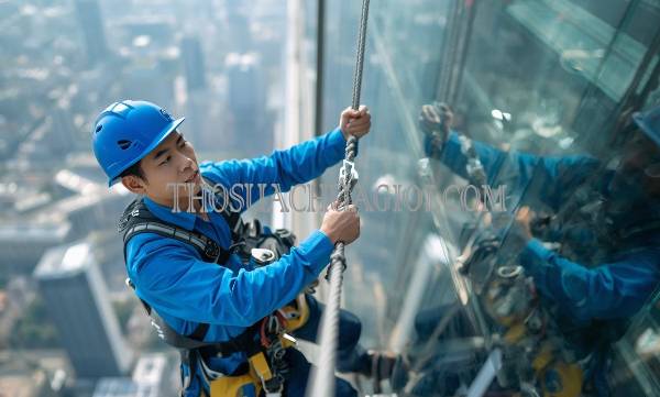 Thợ vệ sinh kính tòa nhà phường Tân Chánh Hiệp cũ chất lượng 25 phút có