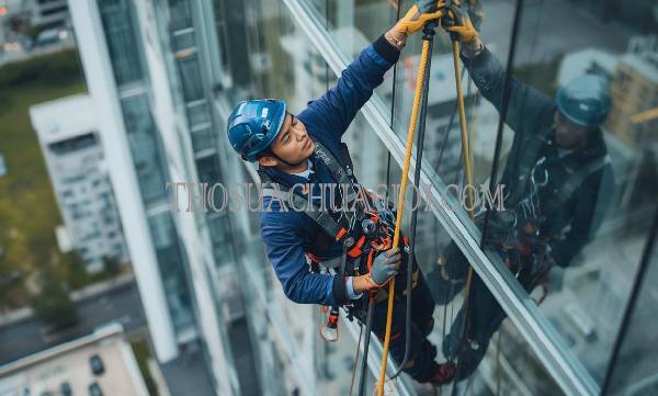 thợ vệ sinh kính tòa nhà phường tân phong