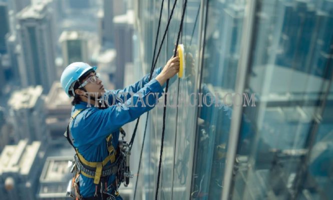 thợ vệ sinh kính tòa nhà phường tân quy uy tín