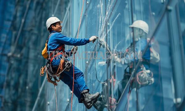 Thợ vệ sinh kính tòa nhà phường Thạnh Mỹ Lợi cũ gọi 30 phút có mặt
