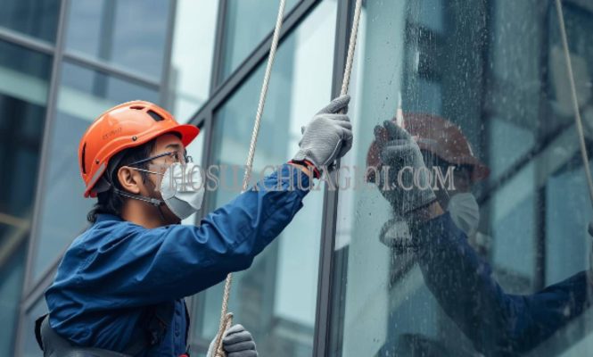 thợ vệ sinh kính tòa nhà phường thới an giá rẻ