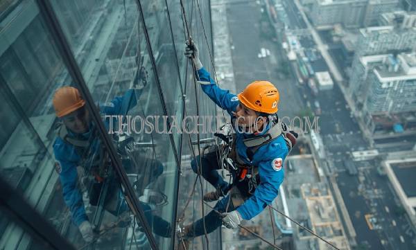 Thợ vệ sinh kính tòa nhà phường Thủ Thiêm cũ uy tín 15 phút đến nơi