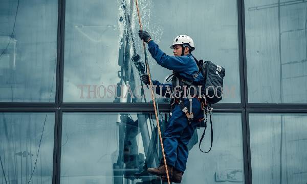 Thợ vệ sinh kính tòa nhà xã Phú Xuân cũ chất lượng 25 phút có