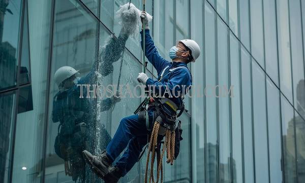 Thợ vệ sinh kính tòa nhà xã Phước Lộc cũ giá rẻ 20 phút có mặt